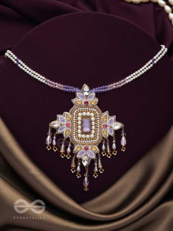 Samalya- The Decorated Diadem- Pearls, Stones and Beads Embroidered Neckpiece