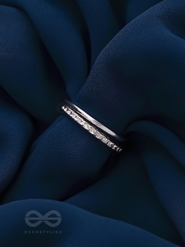 The Sparkling Skyline- Silver Layered Ring