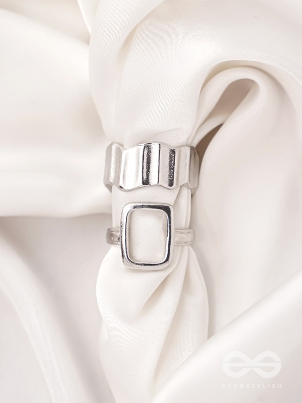 The Shimmering Quicksilver- Set of 2 Silver Rings