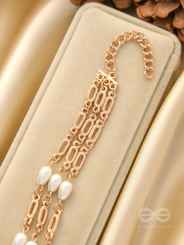 Ropes of Pearls- Golden Layered Pearls Bracelet
