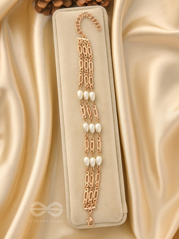 Ropes of Pearls- Golden Layered Pearls Bracelet