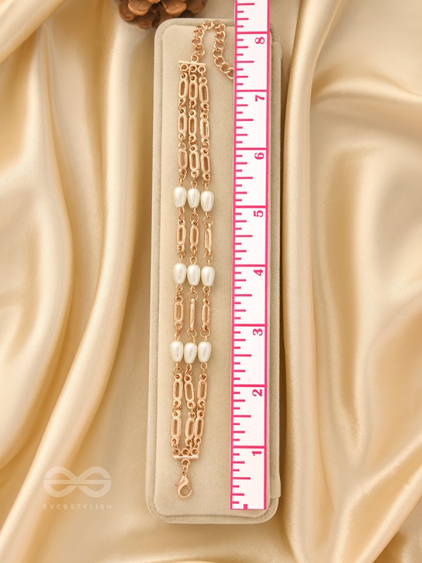 Ropes of Pearls- Golden Layered Pearls Bracelet