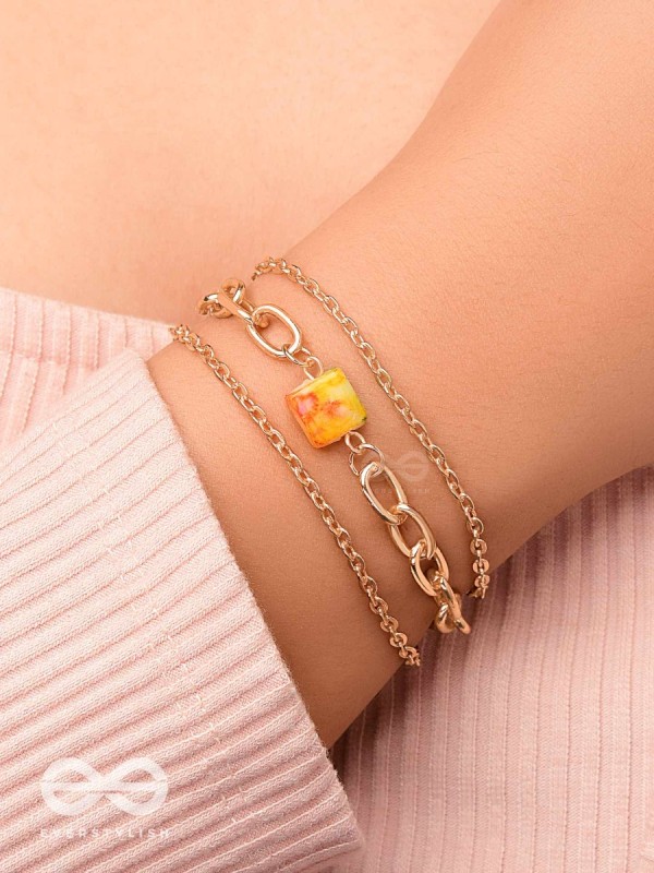 The Daisy Chain- Golden Statement Bracelet