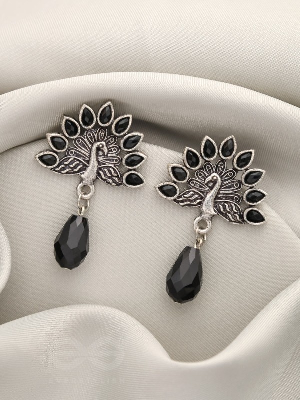 Wings of Fire- Tiny Trinket Earrings (Jade Black)