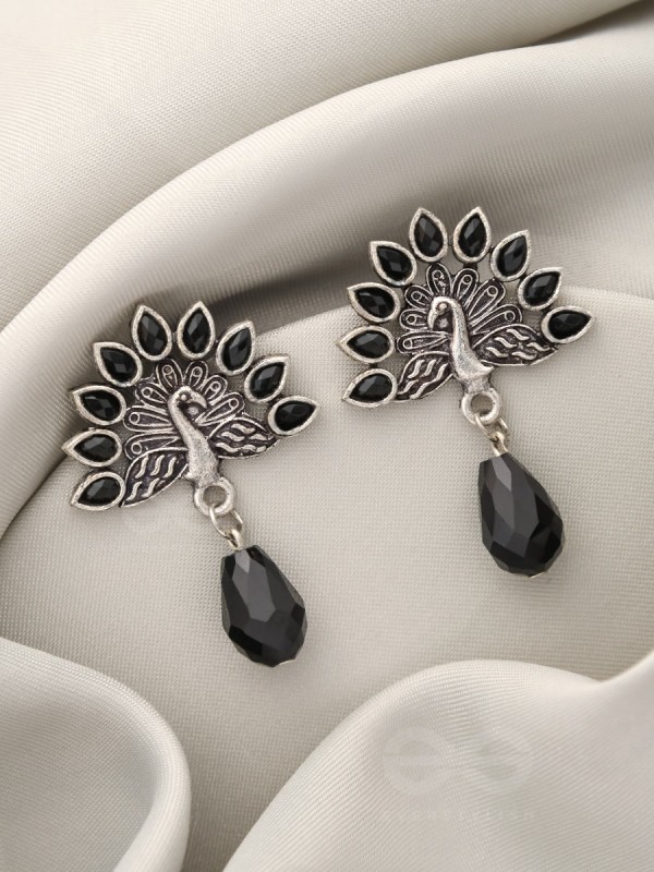 Wings of Fire- Tiny Trinket Earrings (Jade Black)