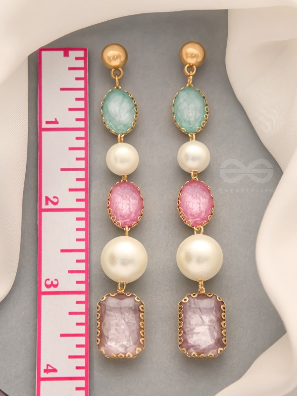 The Fairy Floss- Golden Embellished Earrings