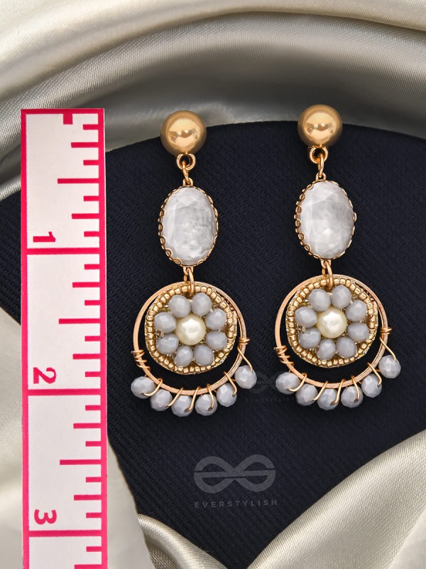 The Ashen Bloom- Golden Bead Earrings