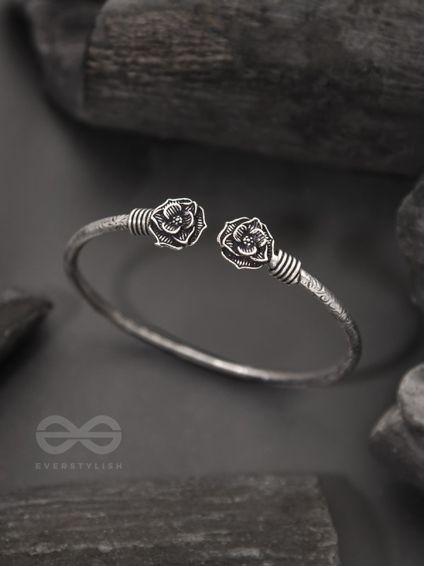 Rosa Mystica- Oxidised Bangle Bracelet