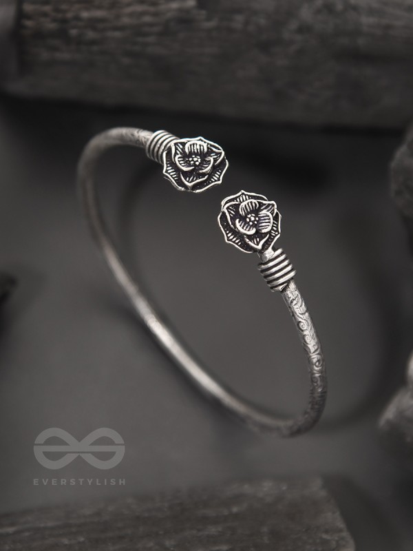 Rosa Mystica- Oxidised Bangle Bracelet