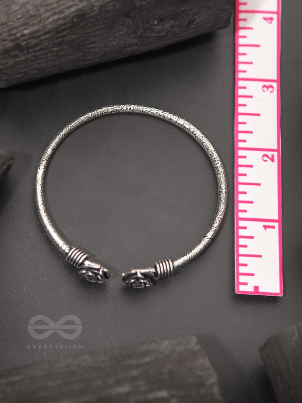 Rosa Mystica- Oxidised Bangle Bracelet