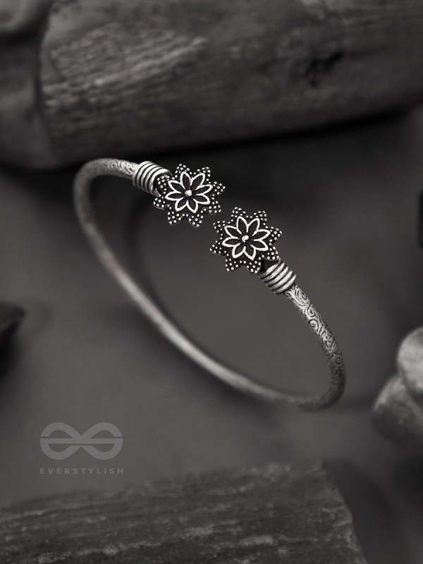 Ups-a-Daisy- Oxidised Bangle Bracelet