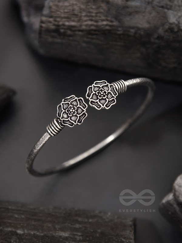 Full Bloom - Oxidised Bangle Bracelet
