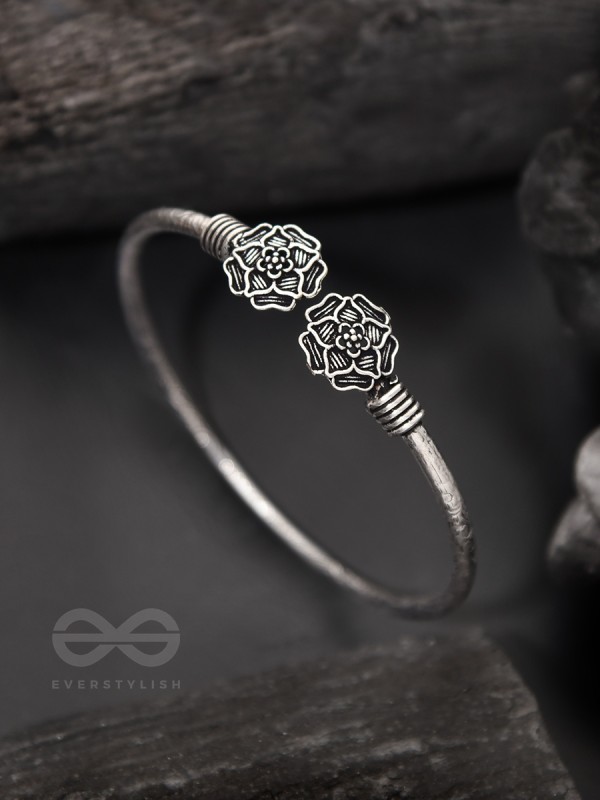 Full Bloom - Oxidised Bangle Bracelet