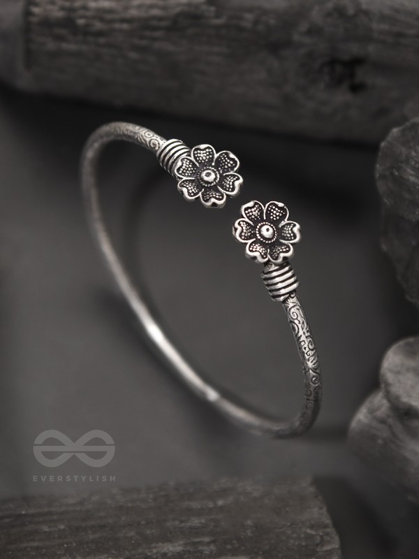 Shrinking Violets- Oxidised Bangle Bracelet
