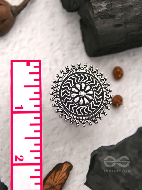 The Moonlit Fantasy- Oxidised Statement Ring