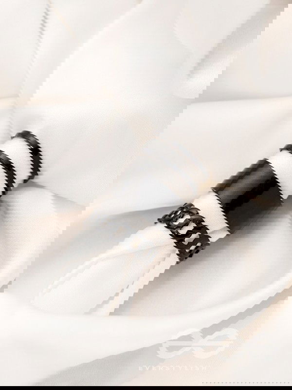 Bands n Chains- Set of 3 Black Rings