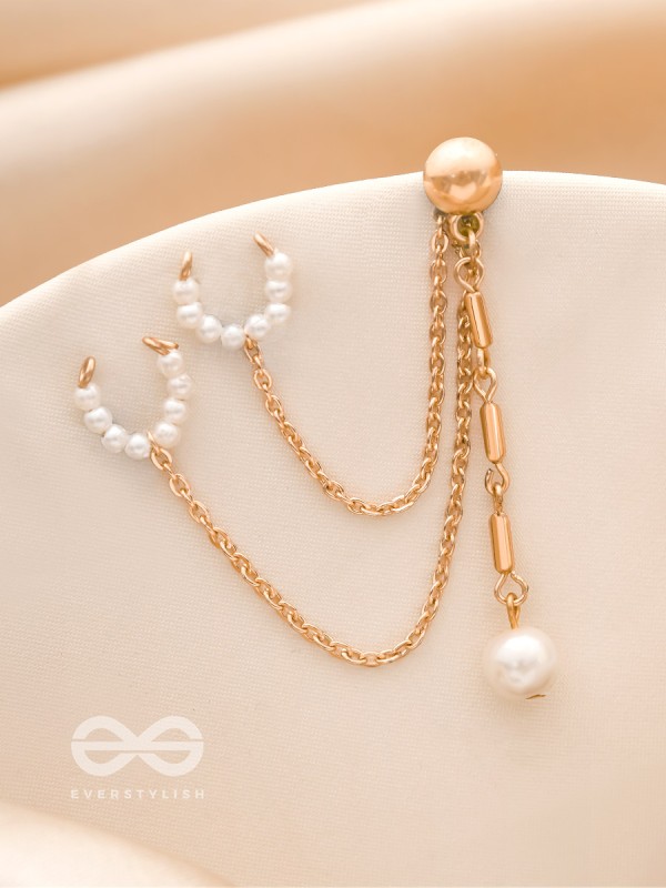 The Starry Eyes- Golden Beads Earcuff (One Ear)