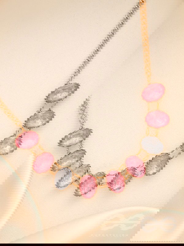 Garland Of Wild Roses- Golden Embellished Necklace With Anti-Tarnish Coating 