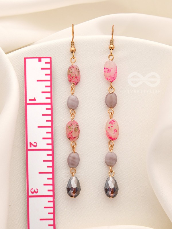 Drops of Chroma- Golden Embellished Earrings