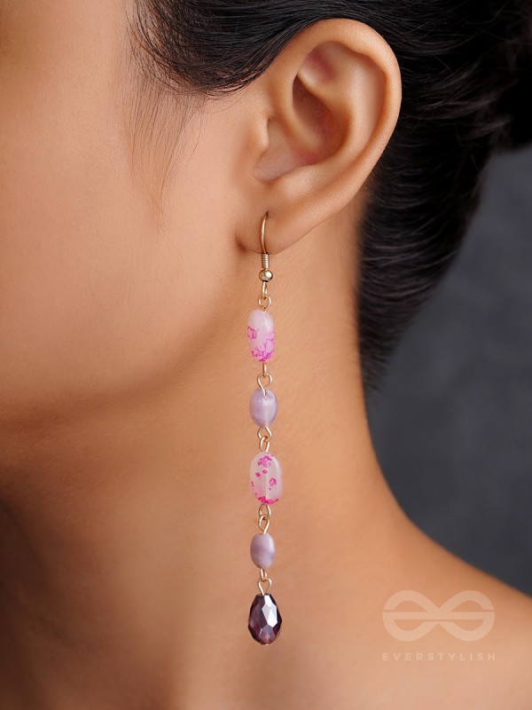 Drops of Chroma- Golden Embellished Earrings