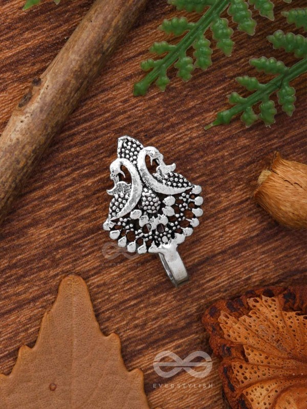 BIRDS OF PARADISE - OXIDISED NON-PIERCED NOSERING