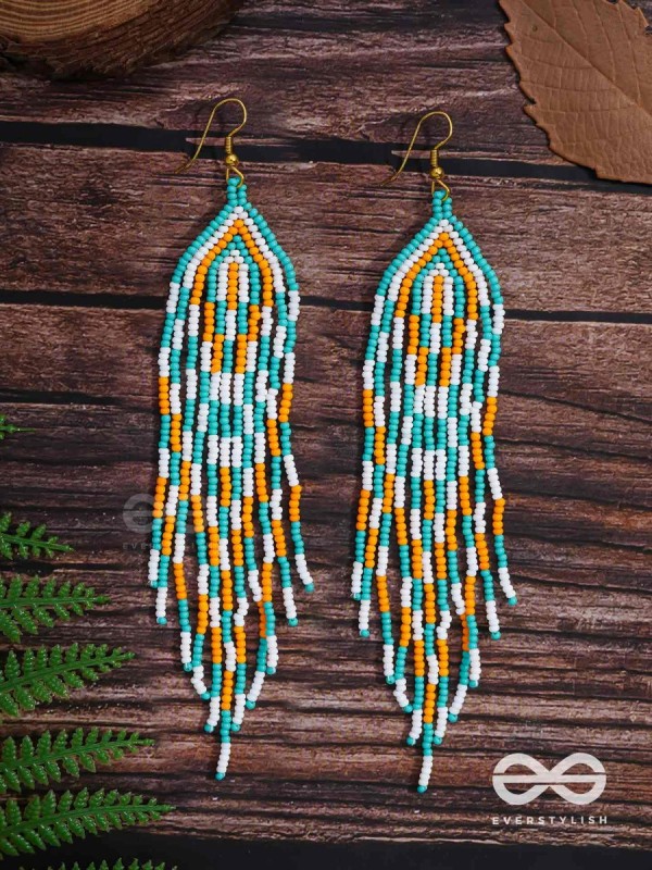 The Magma Ocean- Golden Embellished Earrings