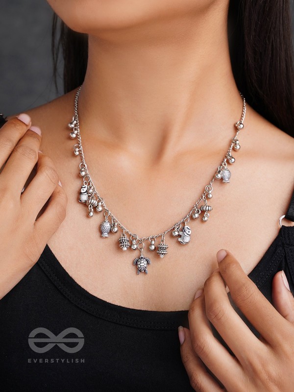 The Bell Spring- Classic  Oxidised Necklace