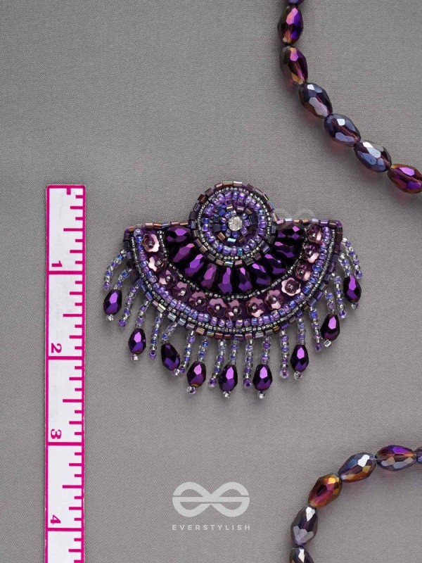 Amaati- The Blue Moon- Stones and Sequins Embroidered Earrings