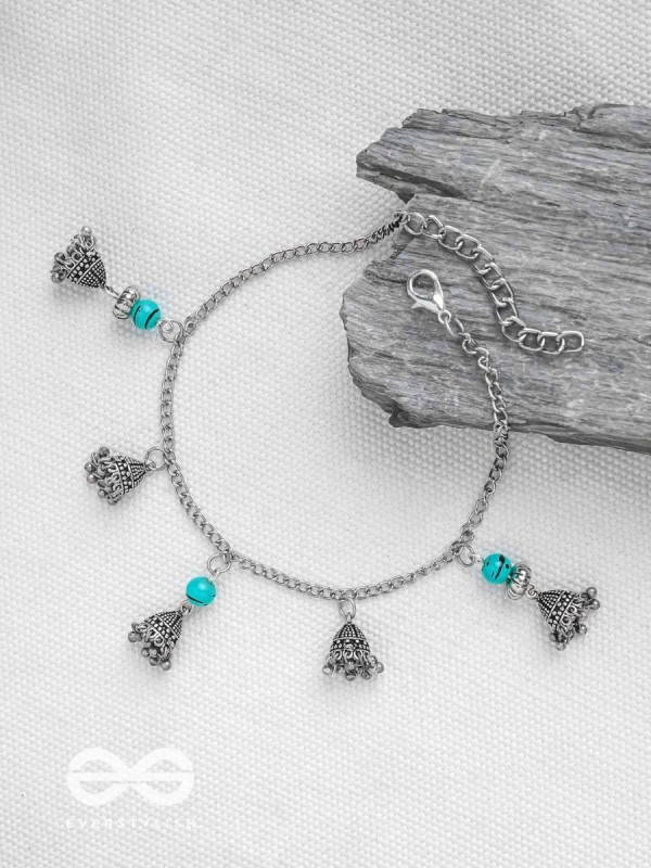 The Bell Curve- Oxidised Bead Anklet