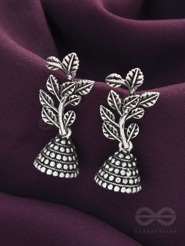 Branch Out- Oxidised Jhumka Earrings