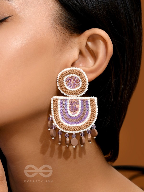 Aashyam- The Setting Sun- Beads and Sequins Embroidered Earrings