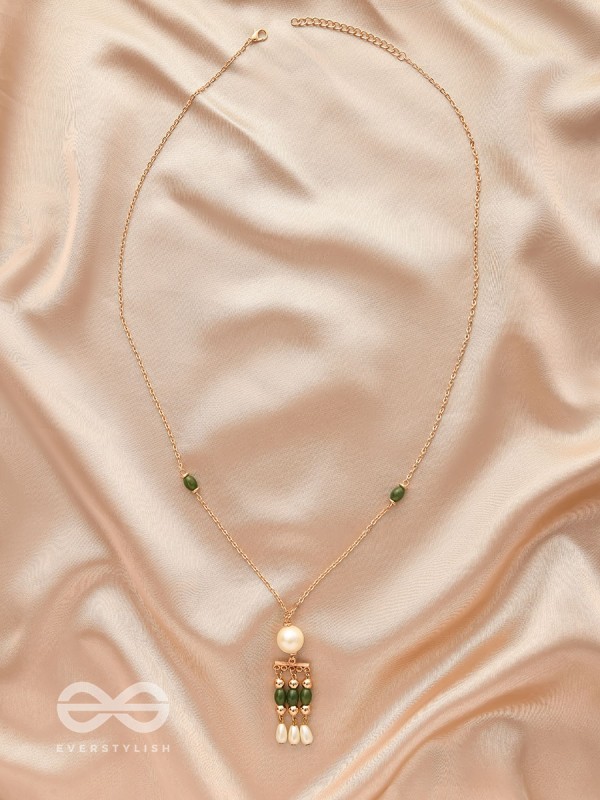 Jade N Ivory- Golden Embellished Necklace With Anti-Tarnish Coating 