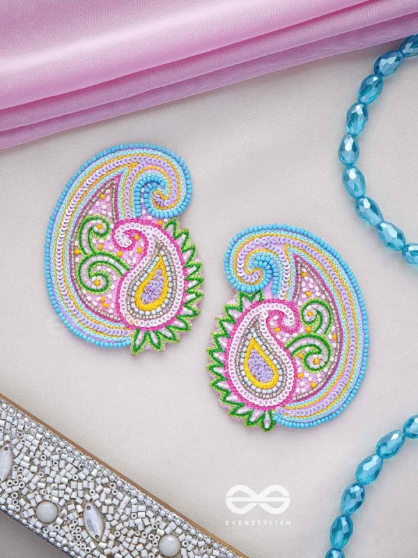 Dhavala- The Beautiful- Resham and Sequins Embroidered Earrings
