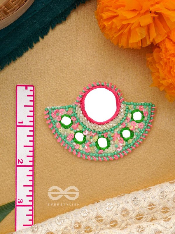 Svastamita- The Beautiful Sunset- Mirror and Resham Embroidered Earrings