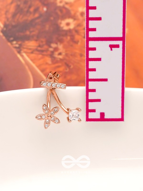 The Blossoming Vine- Golden Stud CZ Ear-Jackets