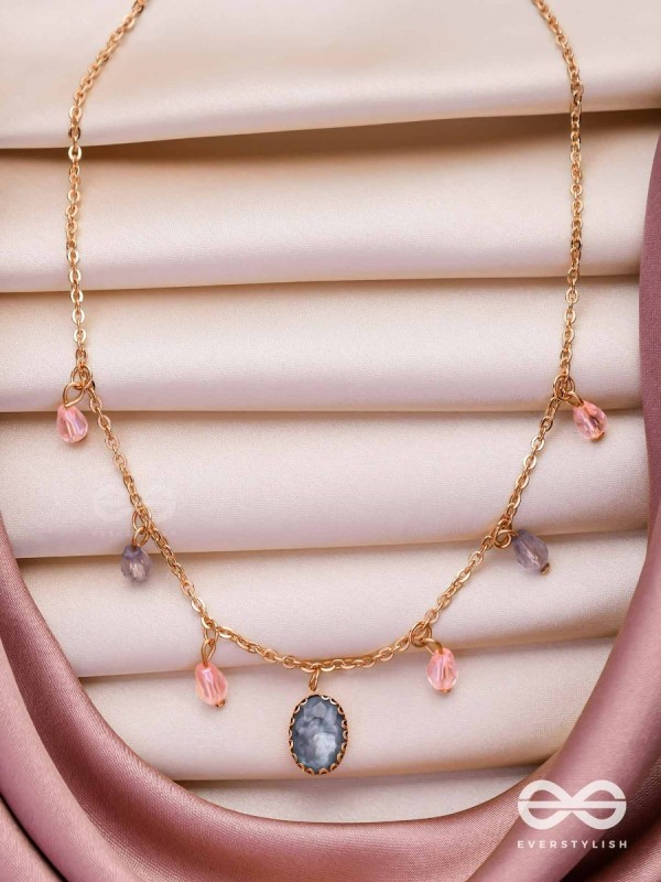 The Crystal Hail- Golden Embellished Necklace With Anti-Tarnish Coating