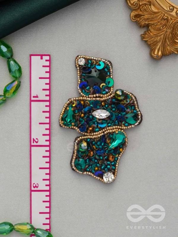 Dhvaanta- The Night Sky- Stone and Sequins Embroidered Earrings