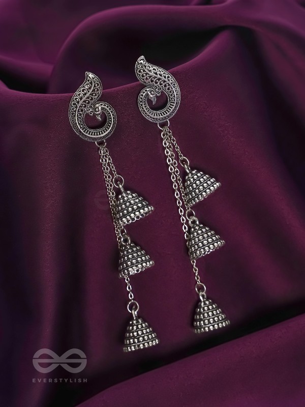The Tolling Bells- Oxidised Jhumka Earrings