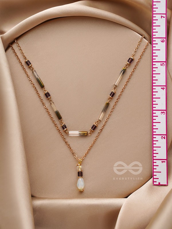 The Glazy Droplet - Golden Layered Necklace With Anti-Tarnish Coating