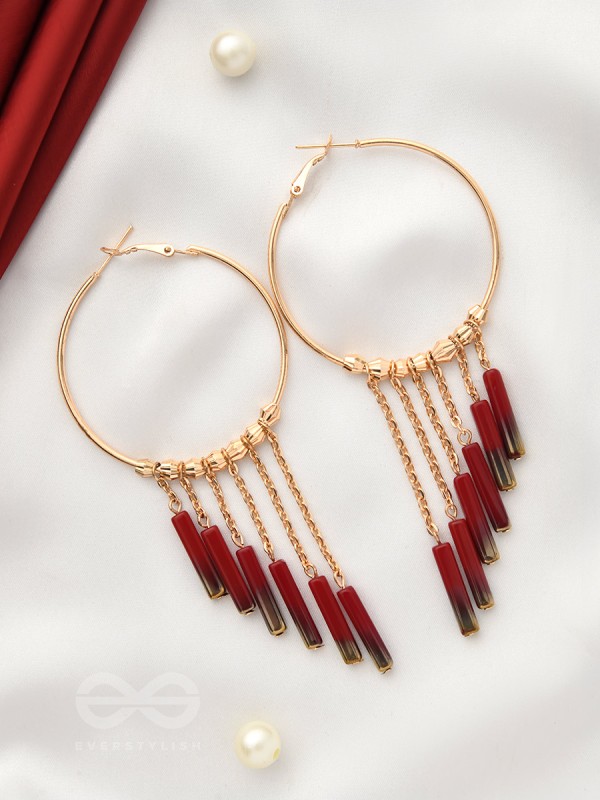 The Waxing Moon- Golden Embellished Earrings