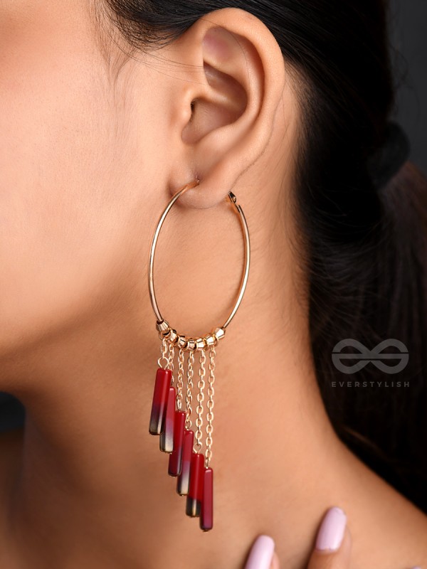 The Waxing Moon- Golden Embellished Earrings