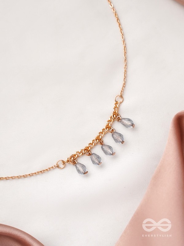 The Dripping Rain- Golden Embellished Necklace With Anti-Tarnish Coating 