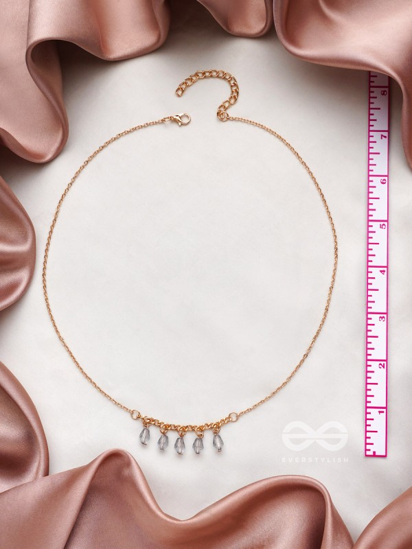 The Dripping Rain- Golden Embellished Necklace With Anti-Tarnish Coating 