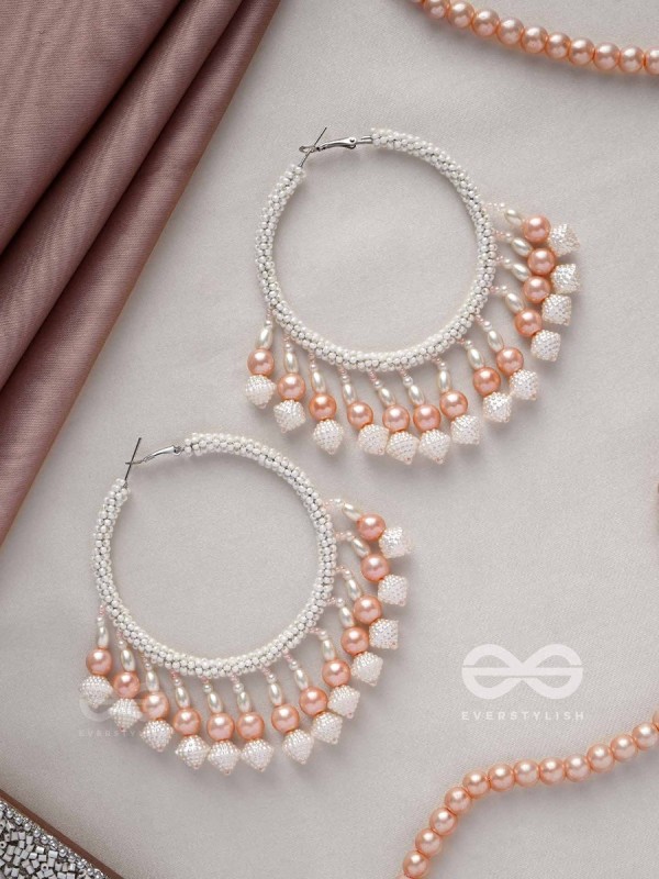 Kairavi- The Pristine Moonlight- Pearls and Beads Embroidered Earrings