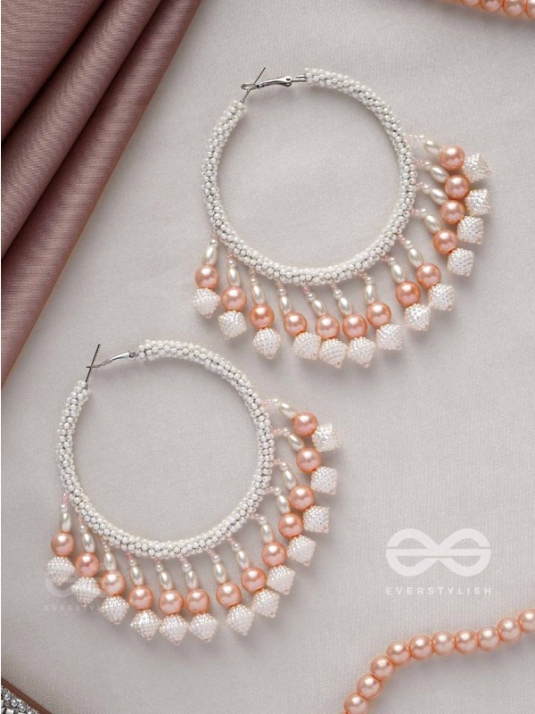 Kairavi- The Pristine Moonlight- Pearls and Beads Embroidered Earrings