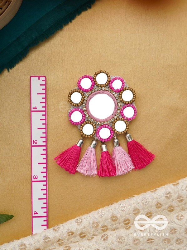 Khavari- The Dewdrops- Mirror and Resham Embroidered Earrings