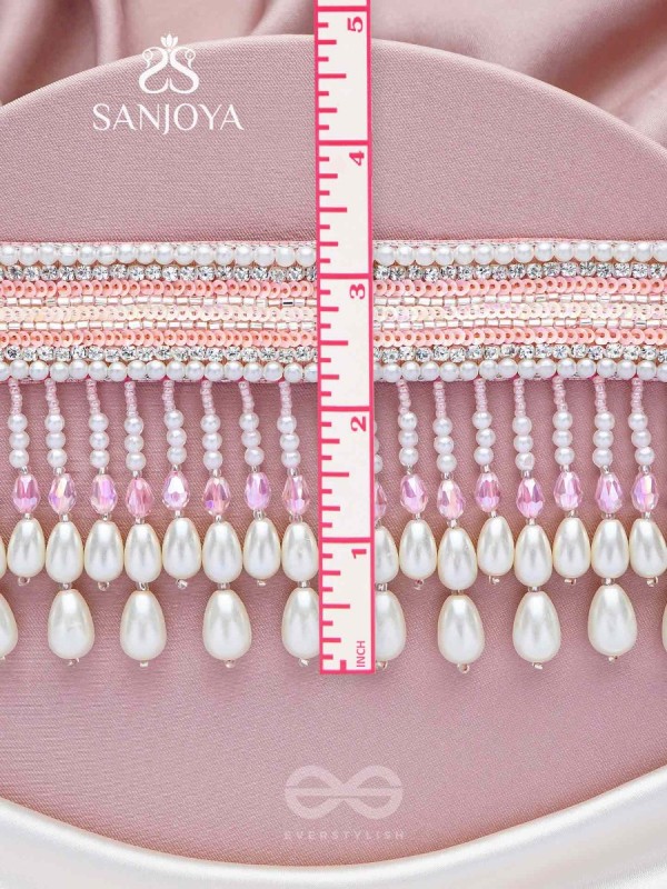 Avasya - The Dew Drops - Beads, Sequins And Pearl Drops Hand Embroidered Choker Neckpiece