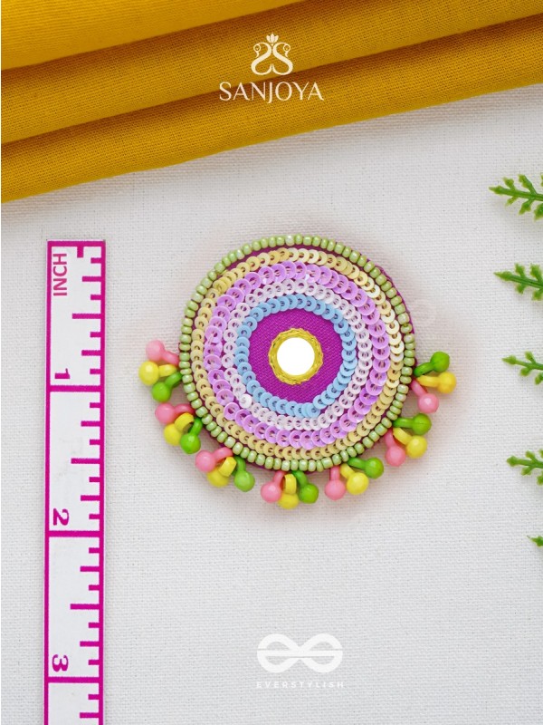 Dhriti- The Mythical Garden- Mirror, Resham and Sequins Embroidered Earrings