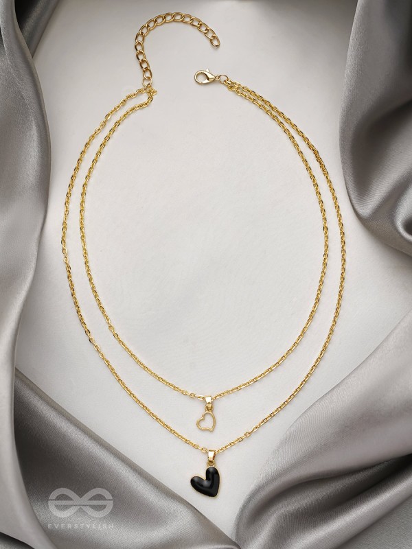 The Heart's Reflection- Golden Embellished Necklace With Anti-Tarnish Coating 