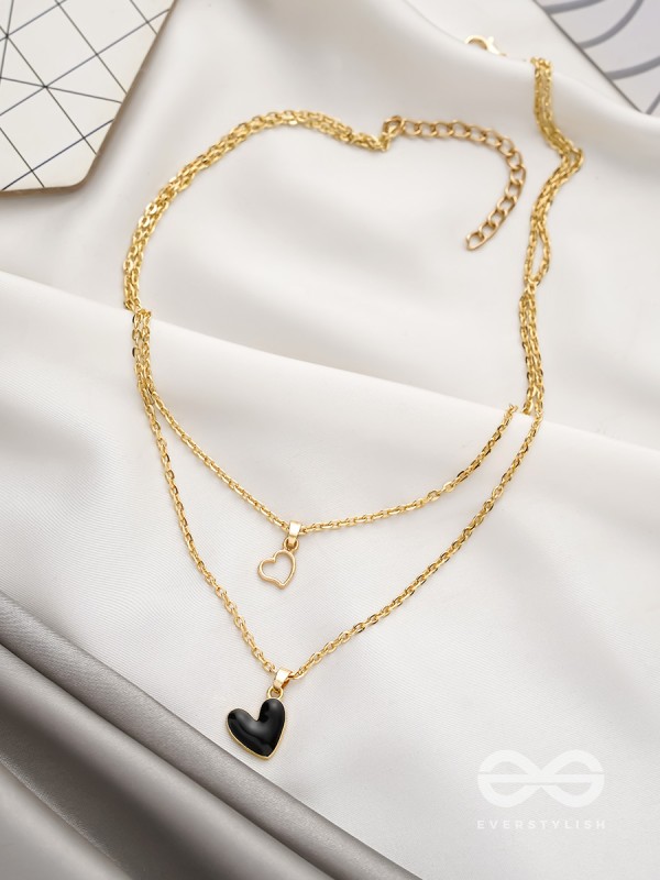 The Heart's Reflection- Golden Embellished Necklace With Anti-Tarnish Coating 